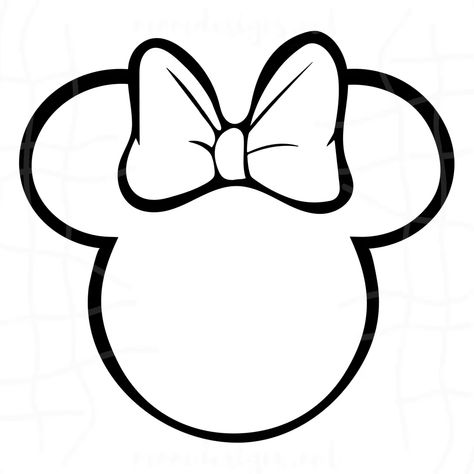 Minnie Mouse Embroidery, Free Minnie Mouse Svg, Minnie Mouse Svg Free, Mini Mouse Svg, Minnie Mouse Outline, Minnie Mouse Template, Minnie Mouse Applique, Minnie Silhouette, Head Outline