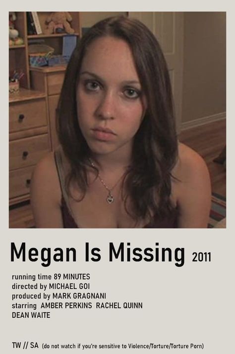 Megan Is Missing Movie, Megan Is Missing Photo 1, Horror Movie Polaroid Poster, Best Movie Shots, Megan Is Missing, Missing Movie, May Movie, Missing Poster, Movies To Watch Teenagers