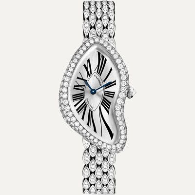 CRHPI00654 - Crash watch - White gold, diamonds - Cartier Cartier Crash Watch, Crash Watch, Cartier Crash, White Gold Set, Mechanical Movement, Gold Set, Watch Case, White Gold Diamonds, Cartier