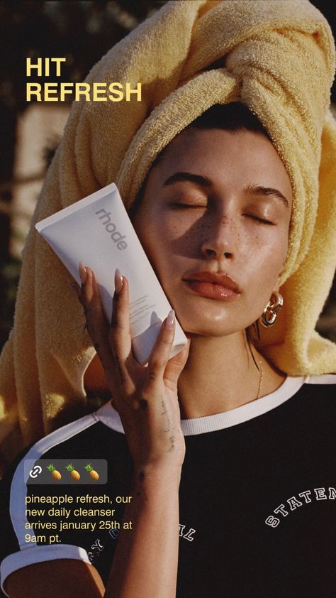 Rhode Photoshoot, Skin Care Campaign, Rhode Skin, Hailey Bieber Style, Skincare Products Photography, Beauty Photoshoot, Beauty Cream, January 21, Beauty Guru