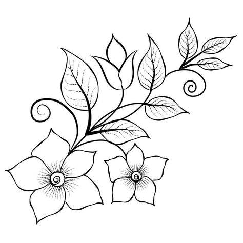 simple drawing of flower Easy Pencil Drawings Of Flowers Sketches, Drawing Small Flowers, Flower Art Black And White, Simple Flower Drawing, Printable Flower Coloring Pages, Easy Flower Drawings, Pencil Drawings Of Flowers, Vector Line Art, Small Drawing