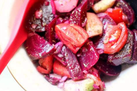 beet salad recipe- You'll love this beat salad with tomatoes, cucumbers and homemade vinaigrette. DearCreatives.com Salad With Cucumbers And Tomatoes, Beat Salad, Red Beet Salad, Red Beets Salad, Beet Salad Recipe, Cucumbers And Tomatoes, Homemade Vinaigrette, Homemade Balsamic Vinaigrette, Beet Salad Recipes