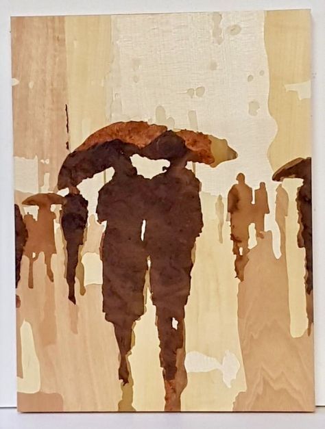 Tea Stain Art, Brown Watercolor Painting, Coffee Art Painting Simple, Brown Painting Aesthetic, Painting Using Coffee, Coffee Painting Canvas, Coffee Art Drawing, Carpet Ideas 2023, Coffee Art Painting