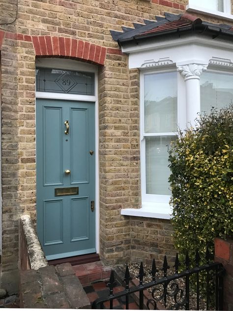 Front Door Flat Entrance, Victoria Front Door, Terrace House Front Door, Victorian Terrace Front Door, English Front Door, Colourful Front Doors, 6 Panel Front Door, Solid Front Door, Front Door Colours