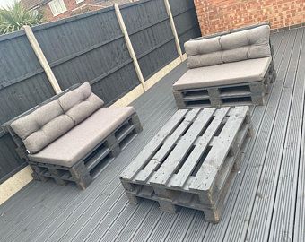 Gray Pallet, Homemade Sofa, Prayer Tattoo, Euro Pallet, Skid Furniture, Herb Garden Pallet, Pallet Seating, Pallet Garden Furniture, Handmade Chair