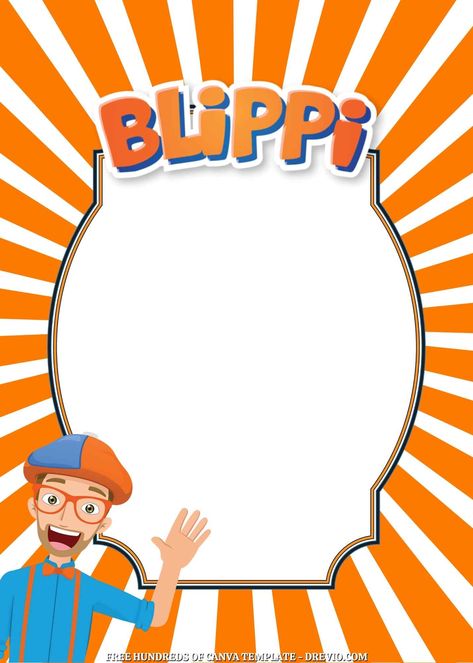 Awesome 16+ Blippi Toys Canva Birthday Invitation Templates The first step in organizing your Blippi  birthday party is to send out invites. Blippi-themed invitations can be found online or in party stores. Include all pertinent details about the celebration, ... Blippi Birthday Invitation, Blippi Birthday Party, 3rd Birthday Party For Boy, 3rd Birthday Cakes, Free Printable Birthday Invitations, 2nd Birthday Party Themes, Birthday Invitation Template, Birthday Template, Printable Birthday Invitations