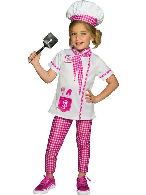 Baker Costume, Barbie Chef, Zombie Barbie, Chef Outfit, Barbie Costumes, Chef Costume, Checked Pants, Western Costumes, Chef Clothes