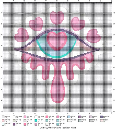 Pastel Goth Cross Stitch, Alpha Patterns Easy, Gothic Pixel Art, 8 Bit Crochet, Kawaii Cross Stitch Pattern, Kawaii Cross Stitch, Traditional Tattoo Designs, Colourful Cross Stitch, Graph Crochet