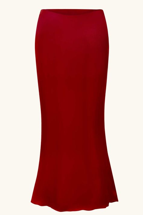 Skirt Png, Low Rise Skirt, Corset Shop, Silk Maxi Skirt, Boned Corsets, Low Neckline, Silk Maxi, Pink Cardigan, True Red