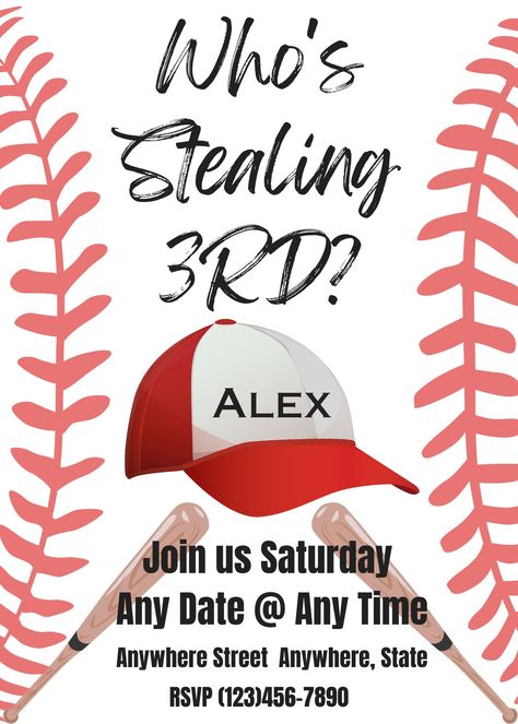 Stealing Third Birthday Party, 3rd Birthday Party Baseball, Stealing 3rd Baseball Birthday, 3rd Baseball Birthday Party, Third Birthday Baseball Theme, Baseball Theme 3rd Birthday Party, Sports 3rd Birthday Party, Baseball Third Birthday Party, Baseball 3rd Birthday Party