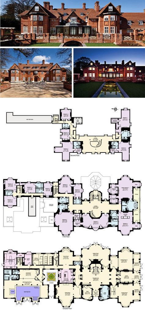 Mansion Plans, Luxury Floor Plans, House Plans Mansion, Mansion Floor Plan, House Dream, Dream Mansion, Country Style House, Sims House Plans, Casa Vintage