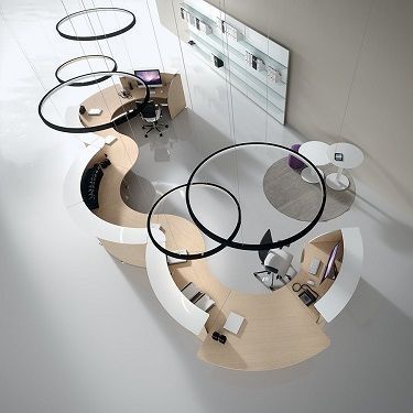 Circular Office Table, Modern Office Interiors, Corporate Office Design, Modern Office Furniture, Office Space Design, Counter Design, Clinic Design, Workspace Inspiration, Office Furniture Modern