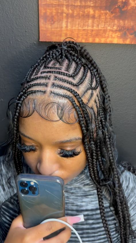 Braiding hair provided✨, Michigan📍 | Who said braid season was over 🥴 , catch my fall🍂 deal while it last , ends Nov 22 ✨.. Hairstyle : FREESTYLE TRIBAL BRAIDS✨ ✨ ✨ ✨… | Instagram Quick Braids Hairstyles, Freestyle Fulani Braids, Quick Braids, Braided Cornrow Hairstyles, Cute Braided Hairstyles, Braided Hairstyles For Teens, Quick Braided Hairstyles, Cute Box Braids Hairstyles, Protective Hairstyles Braids