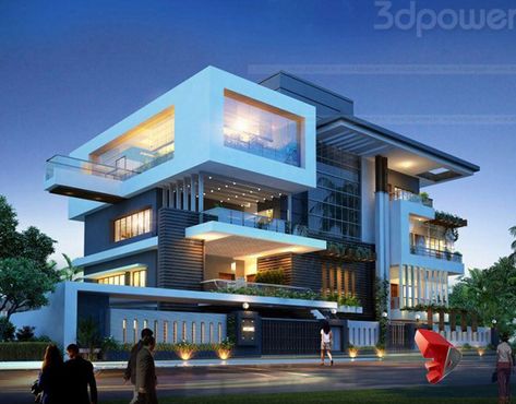 Modern Houses Pictures, 3d Power, Best Modern House Design, Modern Architecture Building, House Design Pictures, Modern House Facades, Modern Exterior House Designs, Duplex House Design, Bungalow Design