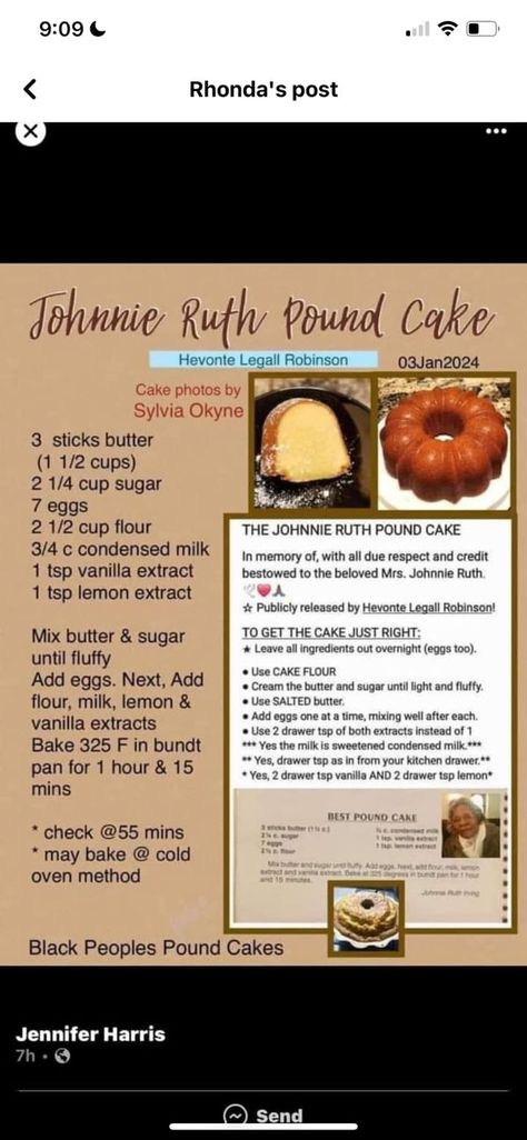 Black Peoples Pound Cakes | Stay tune guys am bout to try Johnnie Ruth pound cake 🫶🏾🫶🏾🫶🏾 am super excited 😆 | Facebook Crunchy Top Pound Cake Recipe, 5 Flavor Pound Cake, Southern Caramel Cake, Cream Cheese Pound Cake Recipe, Pound Cake Recipes Easy, Southern Cake, Almond Pound Cakes, Cake Recipes Easy Homemade, Cream Cheese Pound Cake