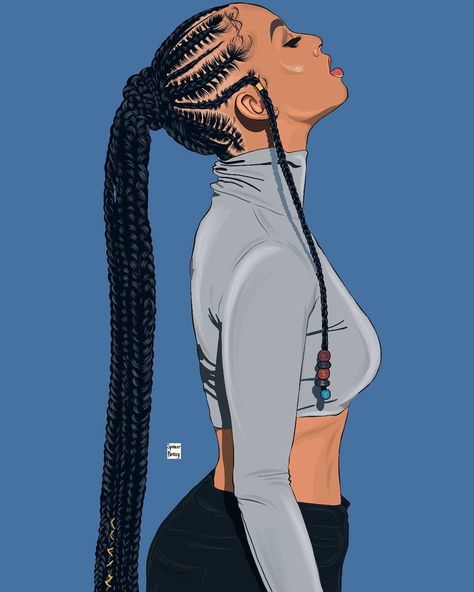 Braids Logo Design Ideas, Pediatrics Aesthetic, Braids Art, Girls Pfp, Product Inspiration, Hair Logo, Black And White Face, Black And White Cartoon, African Head Wraps