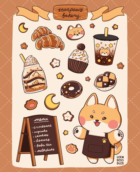 Idle Game, 귀여운 음식 그림, Cafe Sign, Drink Stickers, Draw Cute, Art Mignon, Food Illustration Art, Stickers Kawaii, Bloxburg Decal Codes