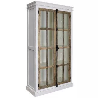 French Hardware, China Cabinets And Hutches, Natural Cabinets, Dining Cabinet, Deco Nature, White Cabinet, Christmas Cottage, Door Panels, Curio Cabinet