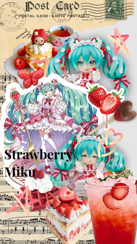 Strawberry Miku <3 #t0talsmiley #miku #strawberrymiku #strawberry #aesthetic Anime Strawberry Aesthetic, Strawberry Miku, Strawberry Aesthetic, Miku Hatsune Chibi, Miku Chan, Miku Hatsune Vocaloid, Miku Cosplay, Strawberry Dress, Desktop Wallpaper Art