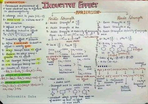 Inductive effect hand written notes Inductive Effect Chemistry Notes, Inductive Effect Chemistry, Chemistry Study Guide, Chemistry Basics, Chemistry Classroom, Written Notes, Teaching Chemistry, Biology Facts, Study Flashcards