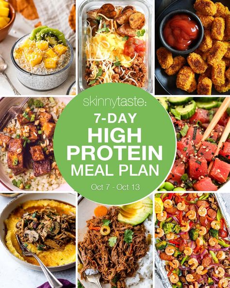 7 Day High Protein Diet Meal Plan Protein Diet Meal Plan, Macros Meal Plan, Breakfast Lunch And Dinner Ideas, Lunch And Dinner Ideas, High Protein Meal Plan, Macro Meal Plan, Protein Meal Plan, Vegan Paleo Recipes, High Protein Meal