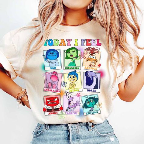 Inside Out Tshirt Ideas, Character Shirt Design, Teaching Shirts Ideas, Student Teaching Outfits Elementary, Inside Out Shirt, Inside Out Emotions, Cute Teacher Outfits, Today I Feel, Teaching Outfits