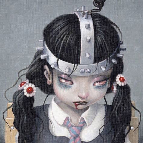 4,635 Likes, 29 Comments - trevor brown (@babyart) on Instagram: “"electric schoolchair"⚡️(detail) - unpublished, intended for nananano cosplay but it never happened…” Trevor Brown, Headpiece, A Girl, Black Hair, Hair, On Instagram, Instagram, Black, Art