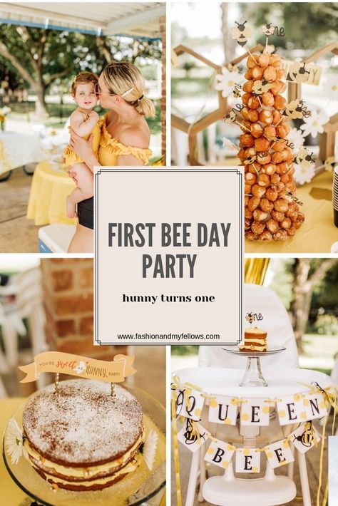 First Bee Day Party, Bee Day Party, First Bee Day, Bee Themed Birthday Party, Bumble Bee Birthday, 1st Birthday Party For Girls, Bee Birthday Party, Bee Day, One Year Birthday