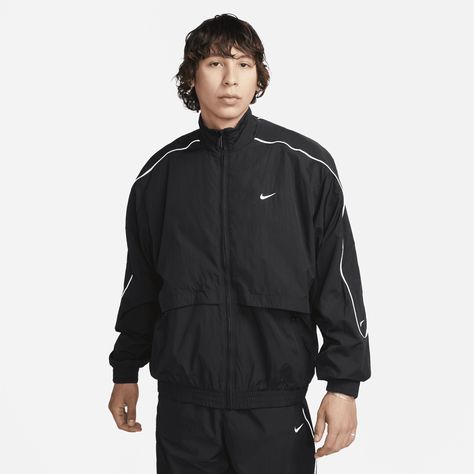 Nike Noir, Athleisure Men, Man Weave, Tracksuit Jacket, Athleisure Fashion, Nike Store, Record Store, Track Jacket, Track Jackets