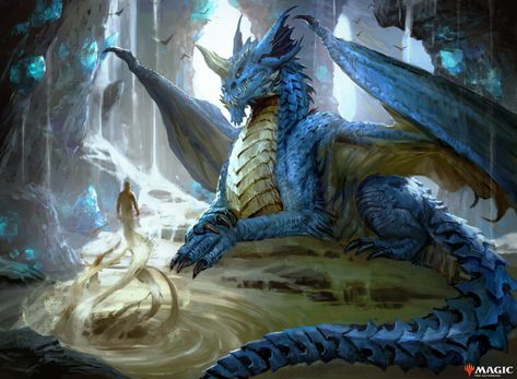 ArtStation - Young Blue Dragon Blue Dragon Dnd Art, Dnd Dragons Art, Dnd Blue Dragon, Blue Character Art, Dungeons And Dragons Artwork, Blue Dragon Art, Dragon Blue, Yin Yang Tattoos, Dnd Dragons