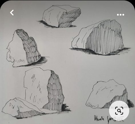 Stone Sketch Drawing, Cliff Drawing, Stone Drawing, Art Moto, Ink Drawing Techniques, Basic Sketching, Drawing Rocks, Beginner Sketches, Sea Drawing