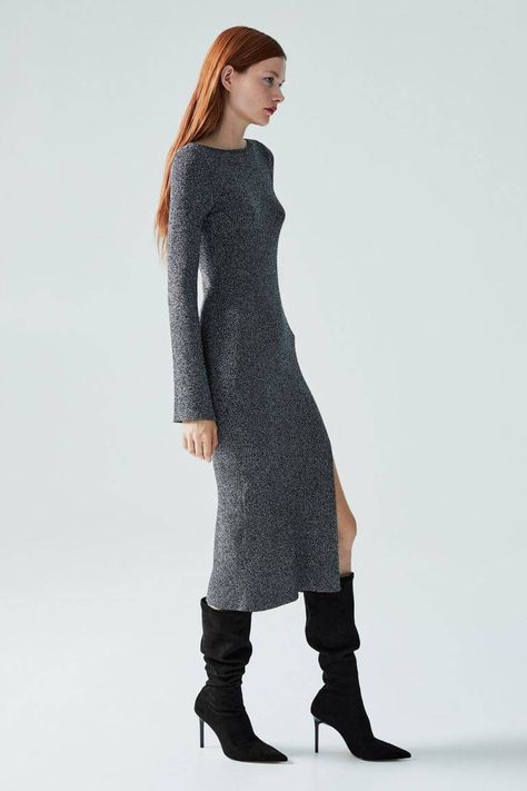 Rosie Huntington-Whiteley Just Wore the Grey Dress Trend | Who What Wear UK Ribbed Knit Bodycon Dress, Calf Length Dress, Effortlessly Chic Outfits, Grey Maxi Dress, Column Dress, Lady Grey, Tailored Dress, French Women, Versatile Outfits