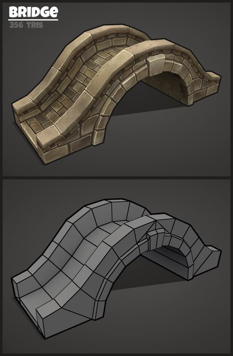 ArtStation - Bridge, Sasha Barabanova 3d Product Modeling, Maya Modeling, 3d Karakter, Props Concept, 3d Modeling Tutorial, Environment Props, Blender Models, Low Poly Games, Hand Painted Textures