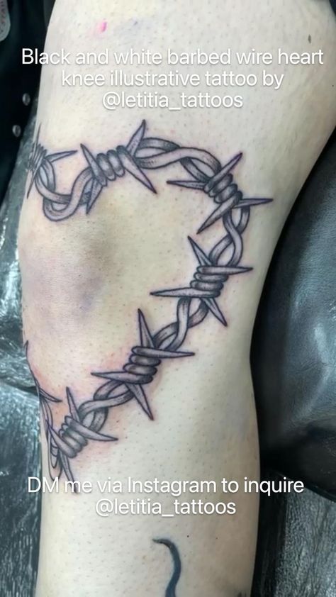 Tattoos For Men Country, Dreamcatcher Tattoo Thigh, Western Tattoos For Men, Tattoos Western, Outlaw Tattoo, Cowboy Tattoo, Barbed Wire Heart, Barbed Wire Tattoos, Shadow Tattoo