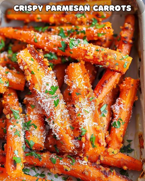 Crispy Garlic Parmesan Carrots Carrots And Parmesan, Parmesan Baked Carrots, Parmesan Garlic Carrots, Roasted Carrots Parmesan, Carrot Parmesan Roasted, Carrot Parmesan Chips, Parmesan Crusted Carrots, Garlic Parmesan Carrots, Carrot Fries Recipe