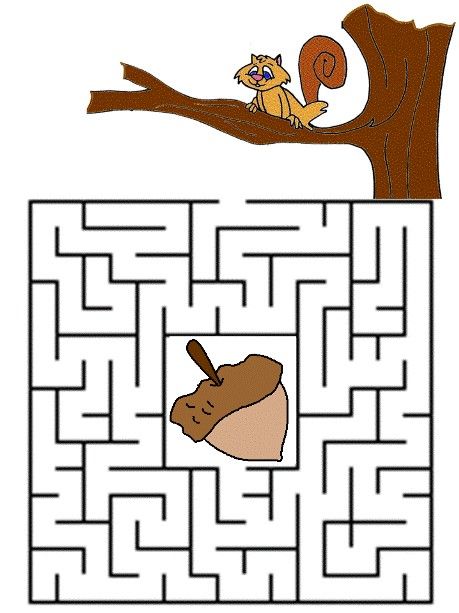 Autumn Preschool Theme, Squirrel Appreciation Day, Fall Vocabulary, Maze Worksheet, Printable Mazes, Maze Print, My Father's World, Fall Preschool, A Squirrel