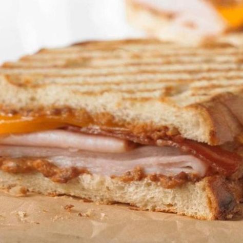 Turkey Panini Sandwiches, Panera Sandwiches, Turkey Panini Recipes, Panini Press Recipes, Turkey Panini, Panera Recipes, Smoked Turkey Breast, Panini Recipes, Cafeteria Food