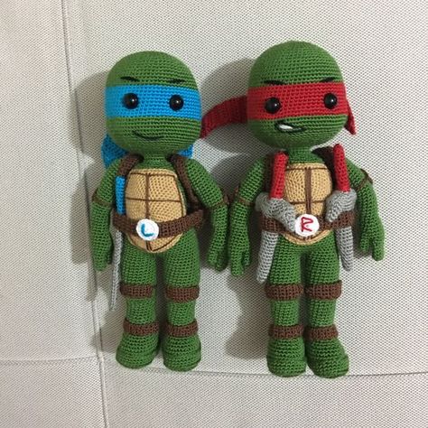 Teenage Mutant Ninja Turtles Crafts, Ninja Turtle Crafts, Crochet Ninja Turtle, Crochet Lego, Crochet Crowd, Crochet Toys Free, Crochet Geek, Crochet Disney, Crochet Dolls Free Patterns