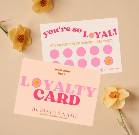 Discount Card Design, Loyalty Card Template, Business Printables, Loyalty Cards, Card Templates Printable, Retro Beauty, Salon Business, Branding Ideas, Loyalty Program