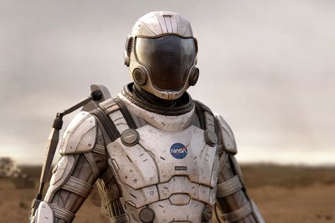 This NASA exoskeleton spacesuit designed for inter-galactic space exploration has strong Halo-inspired vibes! | Yanko Design Exo Suit Concept, Space Suit Concept Art, Exo Suit, Astronaut Suit, Futuristic Armour, Sci-fi Armor, Space Suit, Body Armor, Armor Concept