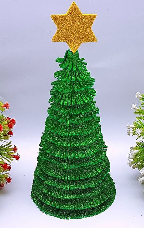 DIY Homemade Christmas Tree From Glitter Foam Sheet | Christ… See more Handmade easy foamiran Christmas tree - Upcoming Christmas tree ornaments - DIY Christmas craft ideas #Crafts #ChristmasDecor #DIYOrnaments Glitter Sheets Crafts Ideas, Foamiran Christmas, Diy Christmas Craft Ideas, Homemade Christmas Tree, Foam Sheet Crafts, Christmas Trees For Kids, Christmas Craft Ideas, Diy Christmas Tree Ornaments, Paper Christmas Tree