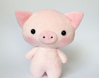 Pig Plushie, Stuffed Rabbit, Pig Doll, Toy Rabbit, Pig Crafts, Cakes And Cookies, Plush Rabbit, Bunny Amigurumi, Handmade Soft Toys