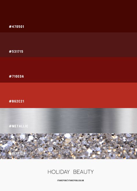 Red and Silver Colour Combo – Red And Glitter Winter Colour Scheme Bordo Color Palette, Red And Silver Color Palette, What Colors Go With Red, Red Color Pallets, Red Silver Wedding, Winter Colour Palette, Palette Winter, Silver Color Palette, Palettes Color