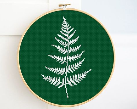 Ferns Modern cross stitch pattern PDF Instant download | Etsy Plant Beginner, Embroidery Beginners, Monochrome Embroidery, Minimalist Embroidery, Embroidery Patterns Ideas, Cat Cross Stitches, Funny Cross Stitch Patterns, Nature Cross Stitch, Patterns Ideas