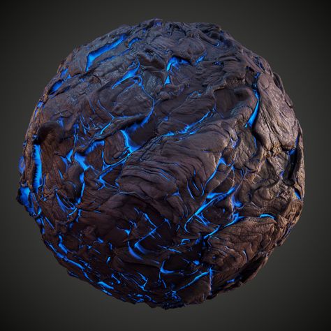 ArtStation - Blue Volcanic Rock, Clay Man Fantasy Materials, Pbr Material, Game Textures, 3d Material, Planet Design, Substance Designer, Fantasy Props, Volcanic Rock, 3d Texture