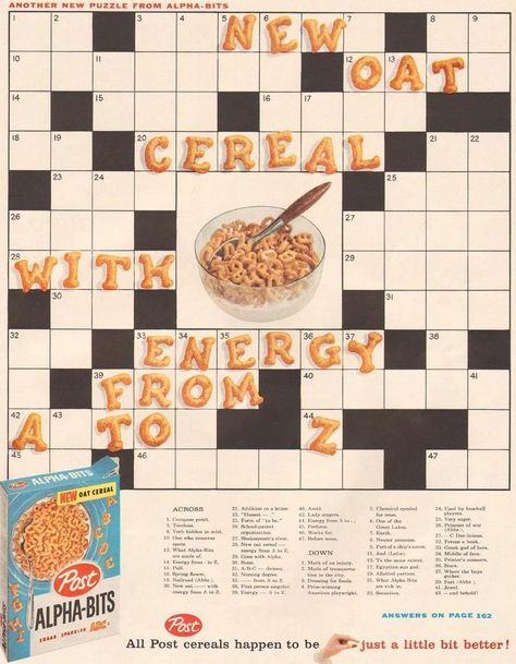 Retro Advertising 브로셔 디자인, Word Puzzle, Desain Editorial, Vintage Food, Retro Advertising, Food Ads, Retro Ads, Magazine Ad, Word Puzzles