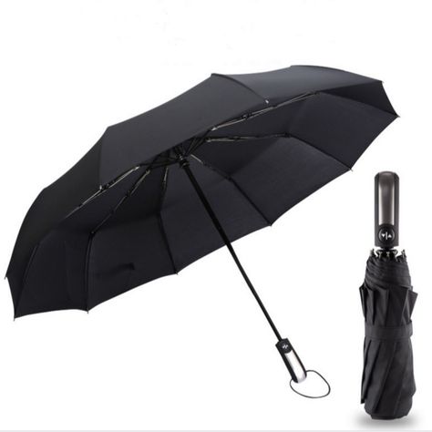 Umbrella Fashion, Umbrella Man, Windproof Umbrella, Compact Umbrella, Black Umbrella, Automatic Umbrella, Travel Umbrella, Look Formal, Rain Umbrella