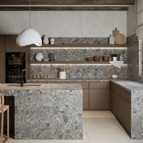 Kevin McCloud on how to make an IKEA kitchen look expensive | Ideal Home Quartz Kitchen, Stone Kitchen, Bathroom Countertops, Kitchen Worktop, Ikea Kitchen, Counter Tops, Wall Cladding, Bathroom Renovation, New Kitchen