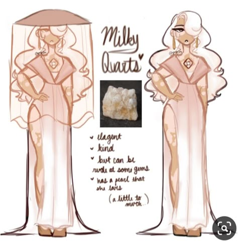 Milky Quartz Steven Universe, Steven Universe Gemsona Oc, Vibrant Character Design, Crystal Gems Oc, Steven Universe Gem Oc, Quartz Gemsona, Steven Universe Oc Gems, Gemsona Oc, Monthly Prompts