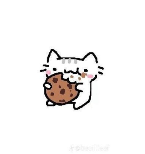 Eating Cookie, Cookie Cat, Cat Doodles, Cat Eating, Cat Emoji, Cute Easy Doodles, Goofy Drawing, Cute Cat Drawing, Cat Doodle